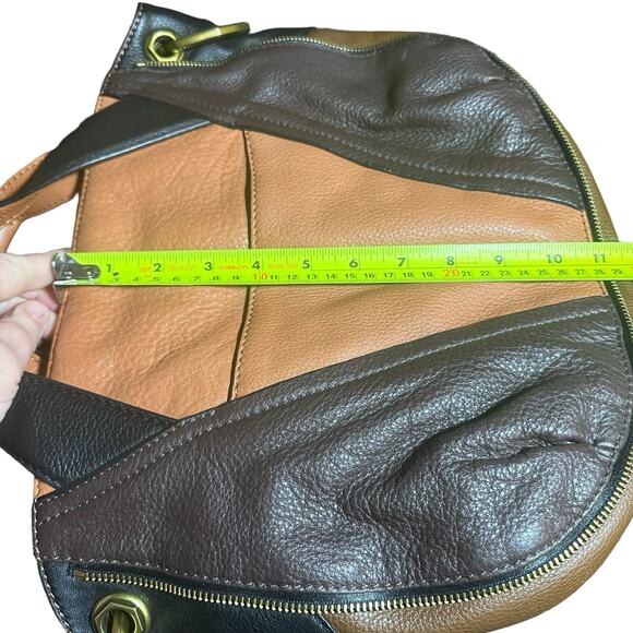 orYANY Lian satchel shoulder bag black, acorn, brown and orange Pebble leather - Picture 9 of 10